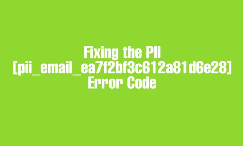 Fixing the PII [pii_email_ea7f2bf3c612a81d6e28] Error Code