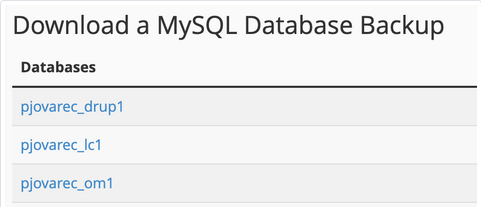MySQL database from a backup file